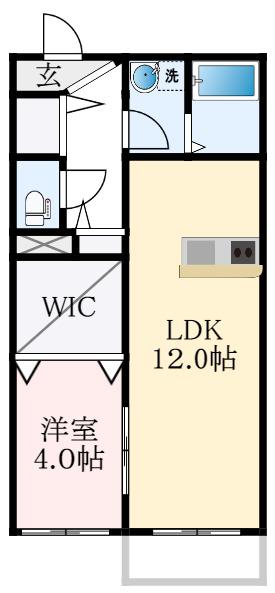 BELLA CASA(1LDK/1階)の間取り写真