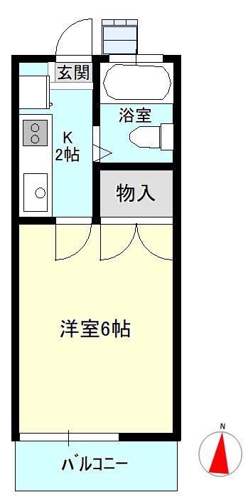 コーポ浅見(1K/1階)の間取り写真