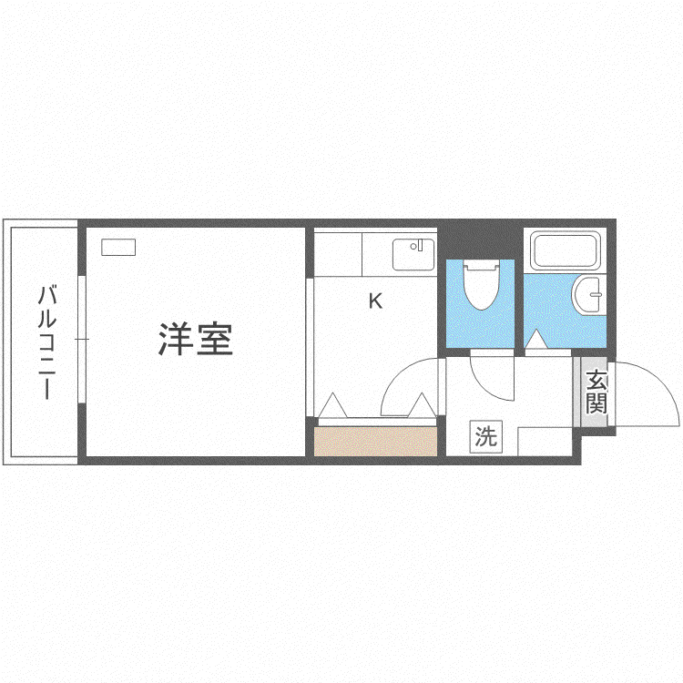 ネージュ(1K/1階)の間取り写真