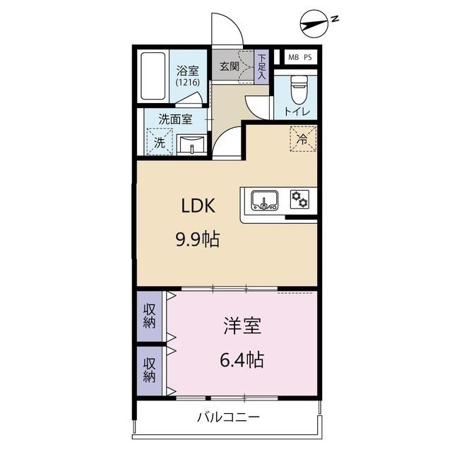 SALON GRACE(1LDK/2階)の間取り写真