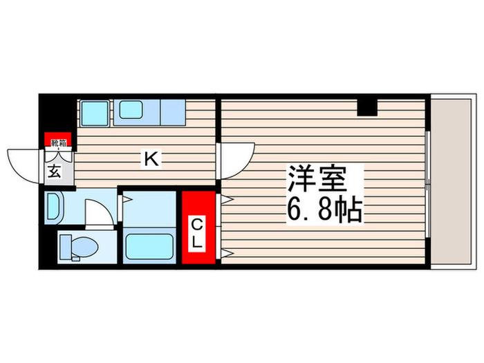 コーポマキ(1K/9階)の間取り写真