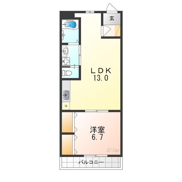 グランディール宮ノ池(1LDK/2階)の間取り写真