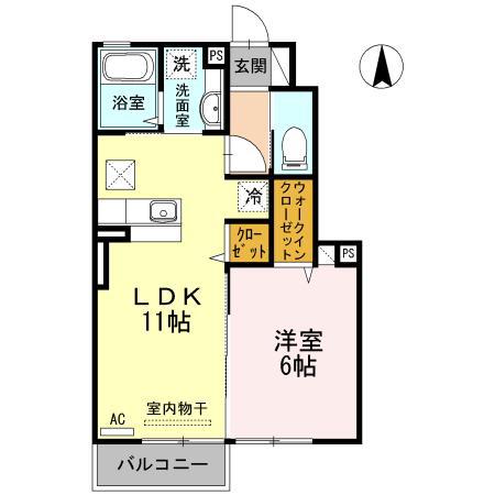 オプティマムハウス(1LDK/1階)の間取り写真
