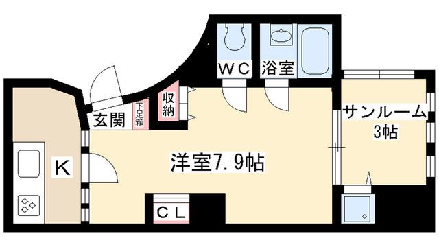 ARK HOUSE 南館(1K/4階)の間取り写真
