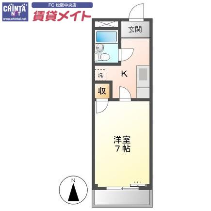 パークシャトー玉城(1K/3階)の間取り写真
