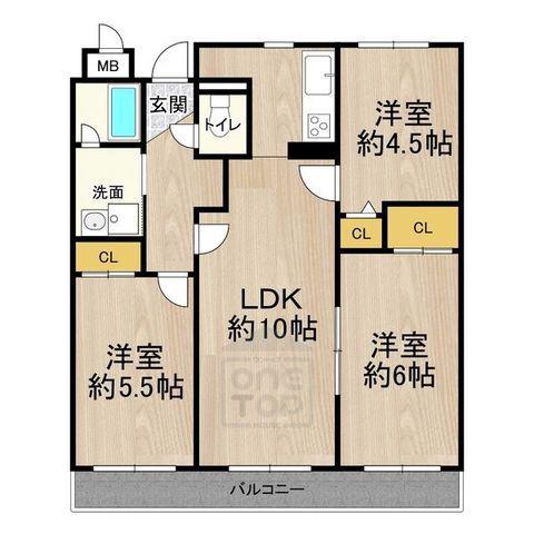 マンションフォルツーナ(3LDK/5階)の間取り写真