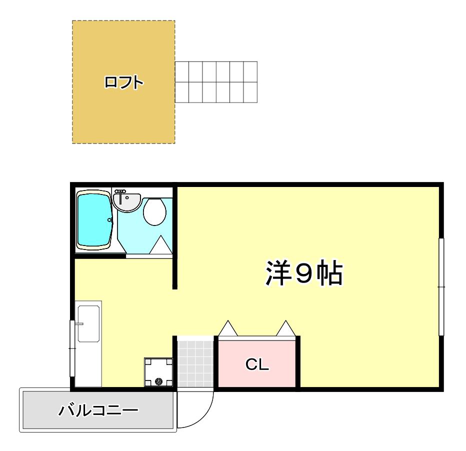 篠原マンション中山手(1K/2階)の間取り写真
