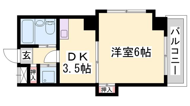 ベルトピア手柄II(1DK/4階)の間取り写真