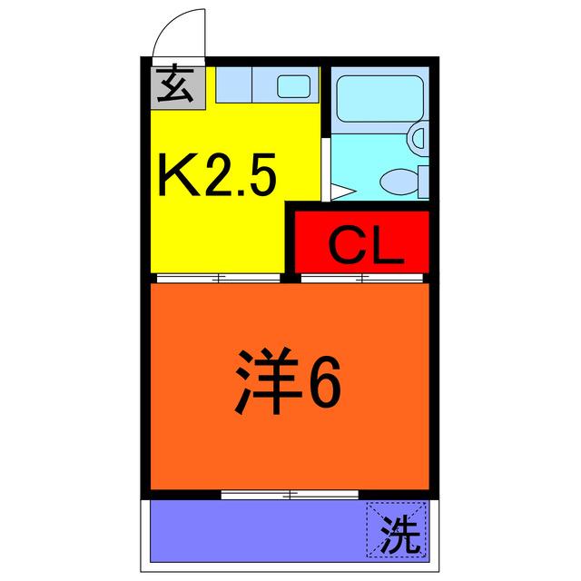 コーポみどり(1K/2階)の間取り写真