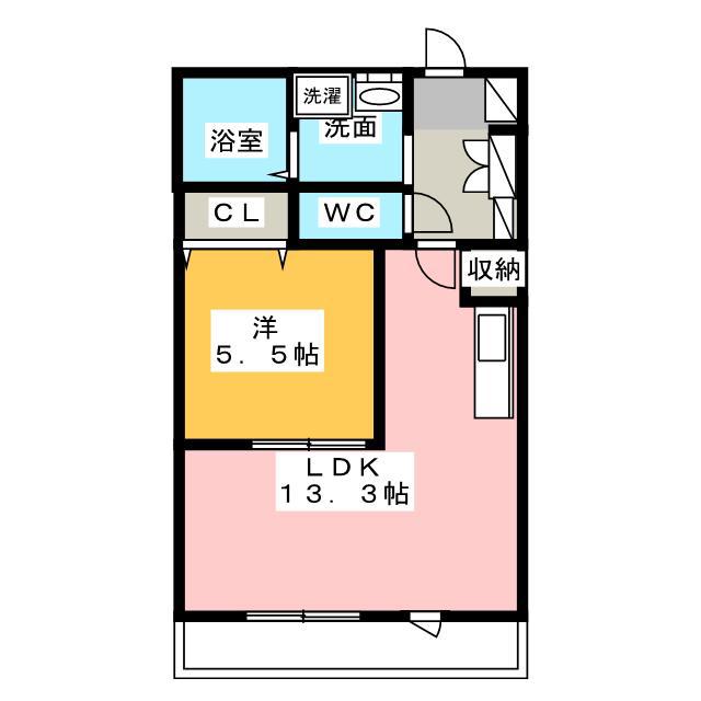 エスポワール平和(1LDK/1階)の間取り写真