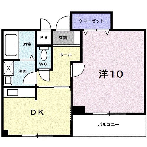 エスポワール21(1DK/2階)の間取り写真