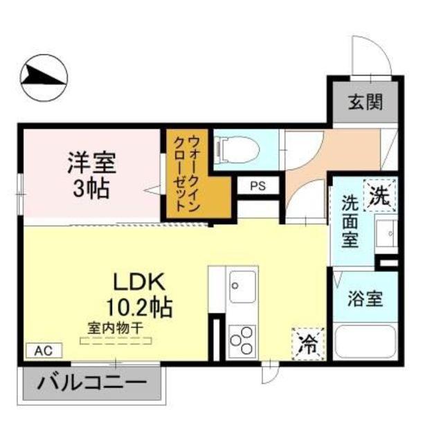 セレニテ(1LDK/2階)の間取り写真