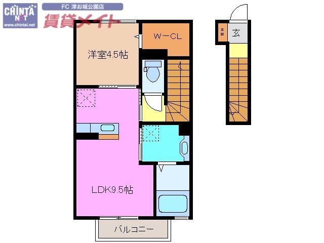 ラ ルーチェ 幸町(1LDK/2階)の間取り写真