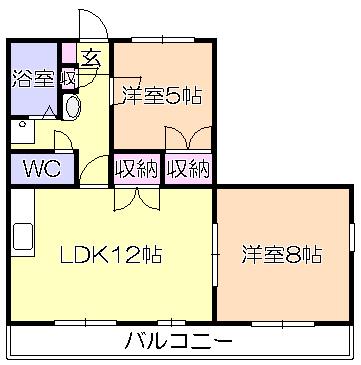 パークサイド3番館(2LDK/3階)の間取り写真