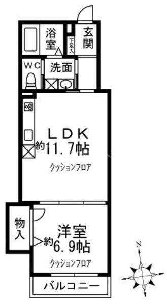 RAFFINE(1LDK/1階)の間取り写真
