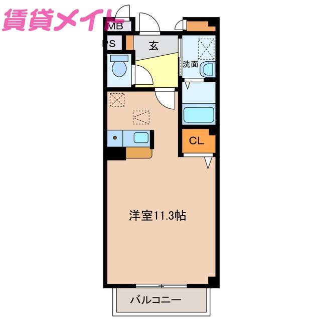 マルベリーII(ワンルーム/1階)の間取り写真