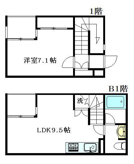 ハウス&ガーデン デルコ(1LDK/1階)の間取り写真