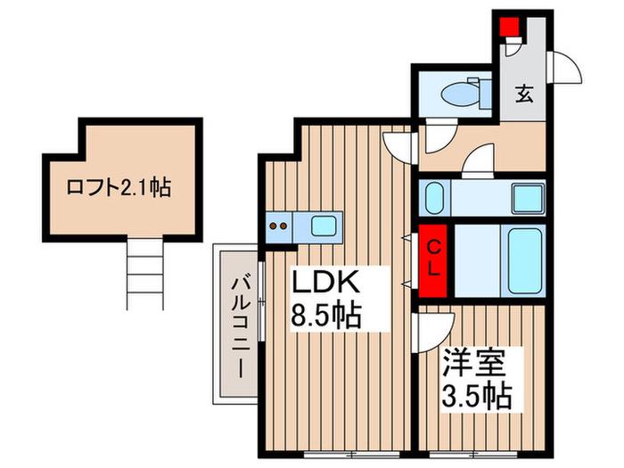 LEAPS SOKA(1LDK/3階)の間取り写真