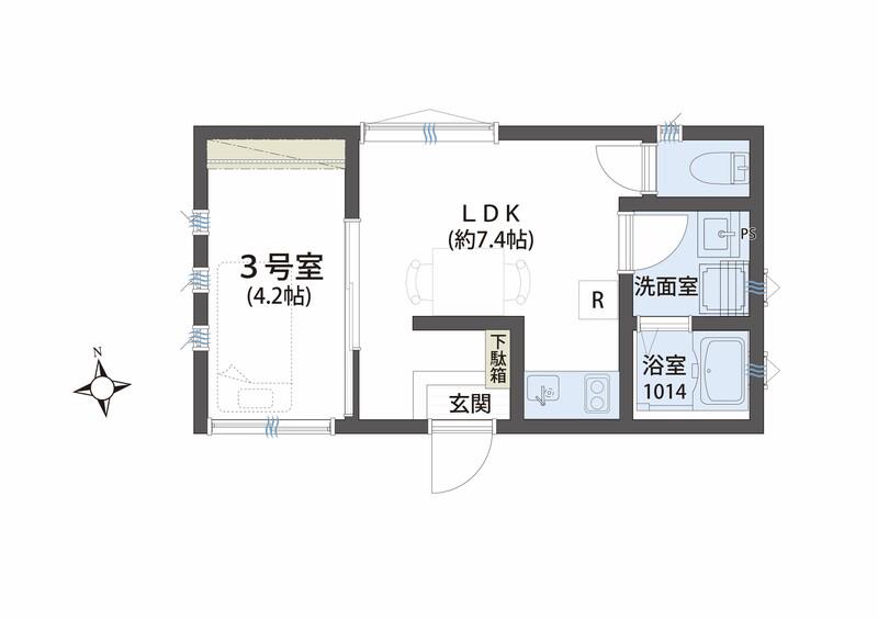 SIESTAVILLA小川SANDVALLEA(1LDK/2階)の間取り写真