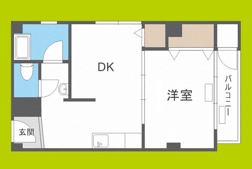 大協ビル(1LDK/3階)の間取り写真