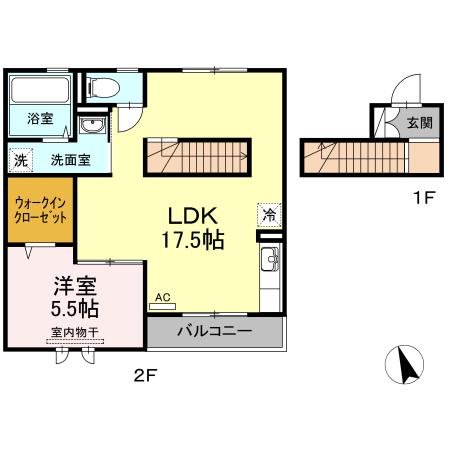 ロイヤルテラス(1LDK/2階)の間取り写真
