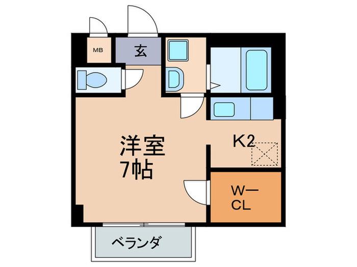 シャトル孝(1K/1階)の間取り写真