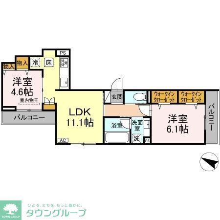 LUMIERE(2LDK/2階)の間取り写真