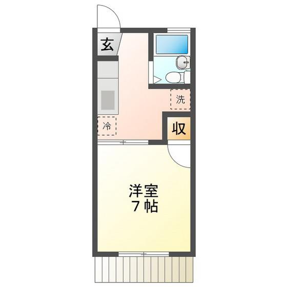 AKATSUKI MAISON 江戸橋(1K/1階)の間取り写真