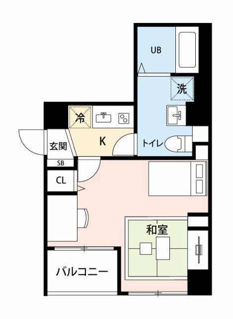 LIVEFLAT菊川(1K/2階)の間取り写真