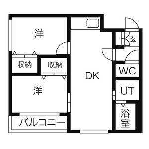 プロヴィデンス北円山(2LDK/3階)の間取り写真