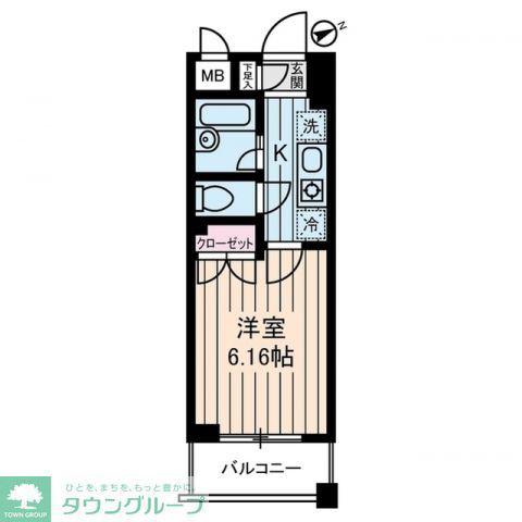 リリエンベルグ弐番館(1K/4階)の間取り写真