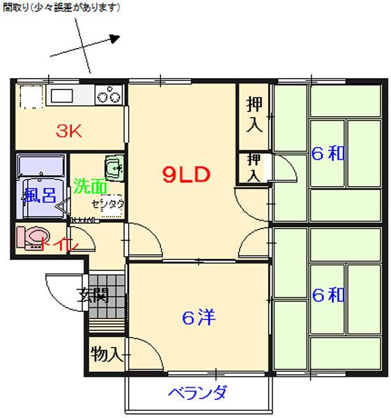 メゾンS(3LDK/1階)の間取り写真