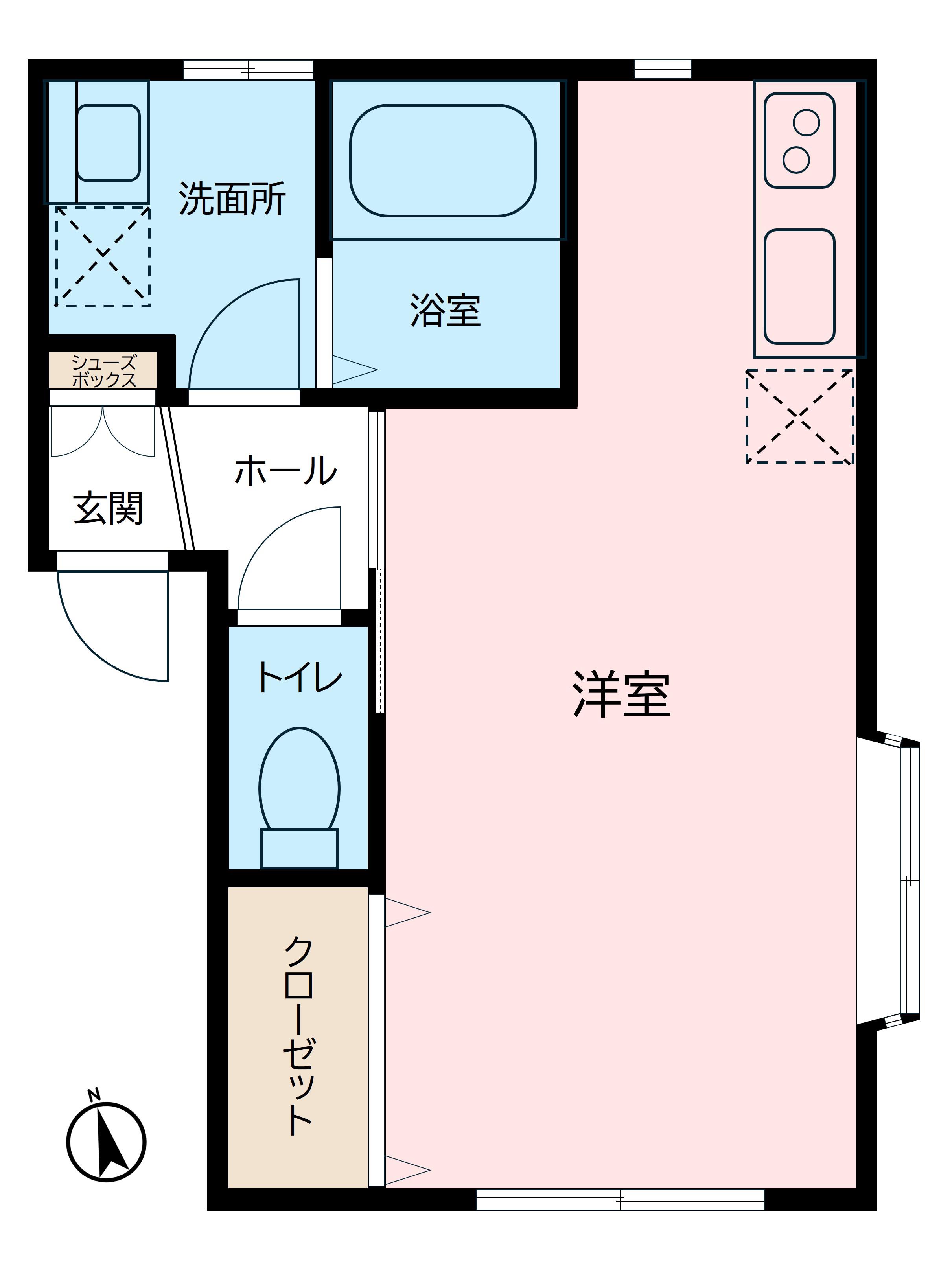 ハイツヴェガ(ワンルーム/1階)の間取り写真