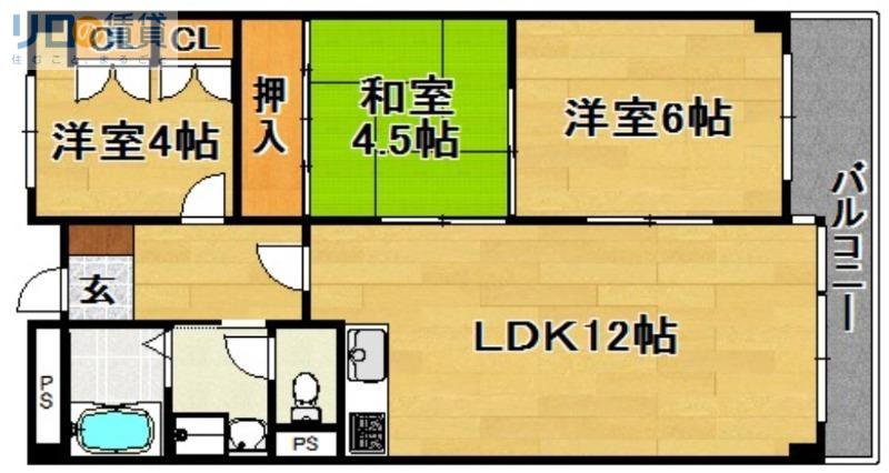 第2グランドハイツ太田(3LDK/2階)の間取り写真