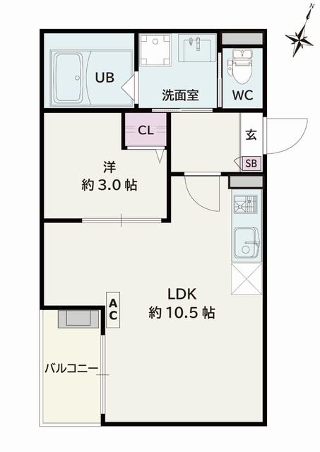 JACK KAMISHIGEHARAI(1LDK/2階)の間取り写真