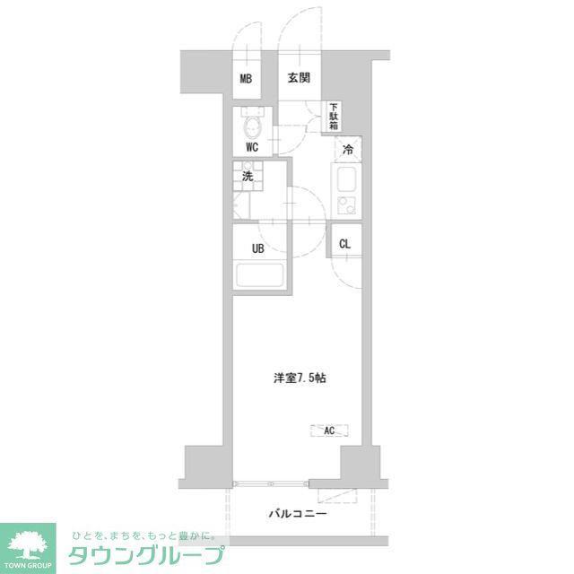 TLRレジデンス町田(1K/7階)の間取り写真