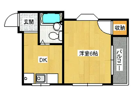 エレガンス姫島(1DK/4階)の間取り写真