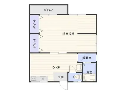 ルミエール(1DK/2階)の間取り写真