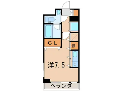 ノヴェルマンション443(ワンルーム/4階)の間取り写真