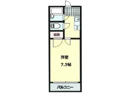 サンハイツ五福(1K/2階)の間取り写真