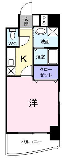 ブリアンオーブ(1K/4階)の間取り写真
