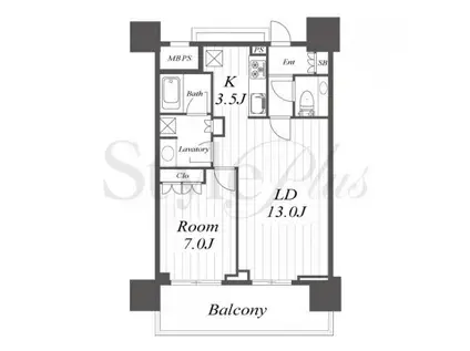 ブリリアタワー名古屋グランスイート(1LDK/4階)の間取り写真