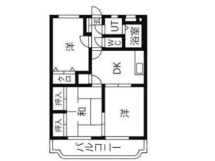 エトワール弐番街壱号館(3DK/2階)の間取り写真