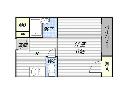 第2メゾンいずみ(1K/1階)の間取り写真