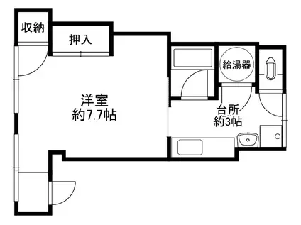 第2スモール恵千(1DK/2階)の間取り写真