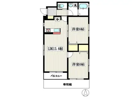 ジョリーメゾン(2LDK/1階)の間取り写真