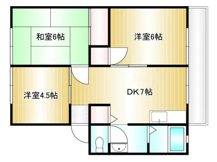 サンビレッジ安江C棟(3DK/2階)の間取り写真