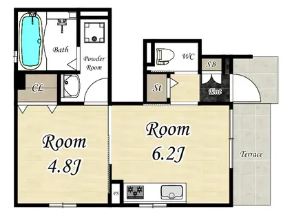 GRATIAM A(1DK/1階)の間取り写真