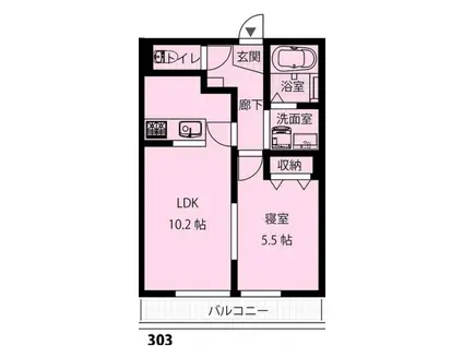 小田急線 生田駅(神奈川) 徒歩26分 3階建 築1年(1LDK/3階)の間取り写真