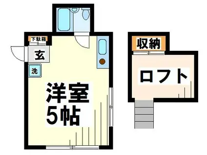 新武蔵野台ハイツ(ワンルーム/1階)の間取り写真
